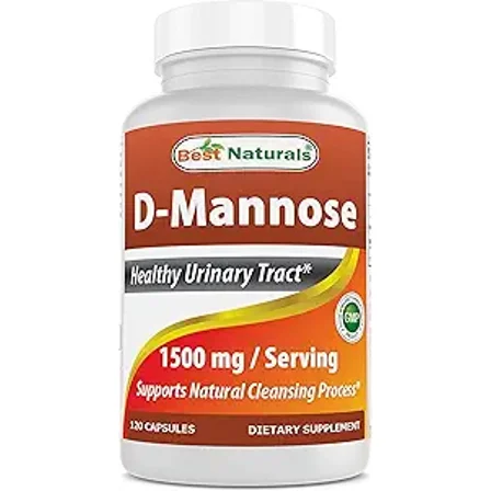 Best Naturals D-Mannose Capsules Urinary Tract Health Supplement 1500mg 120 Count Gluten Free