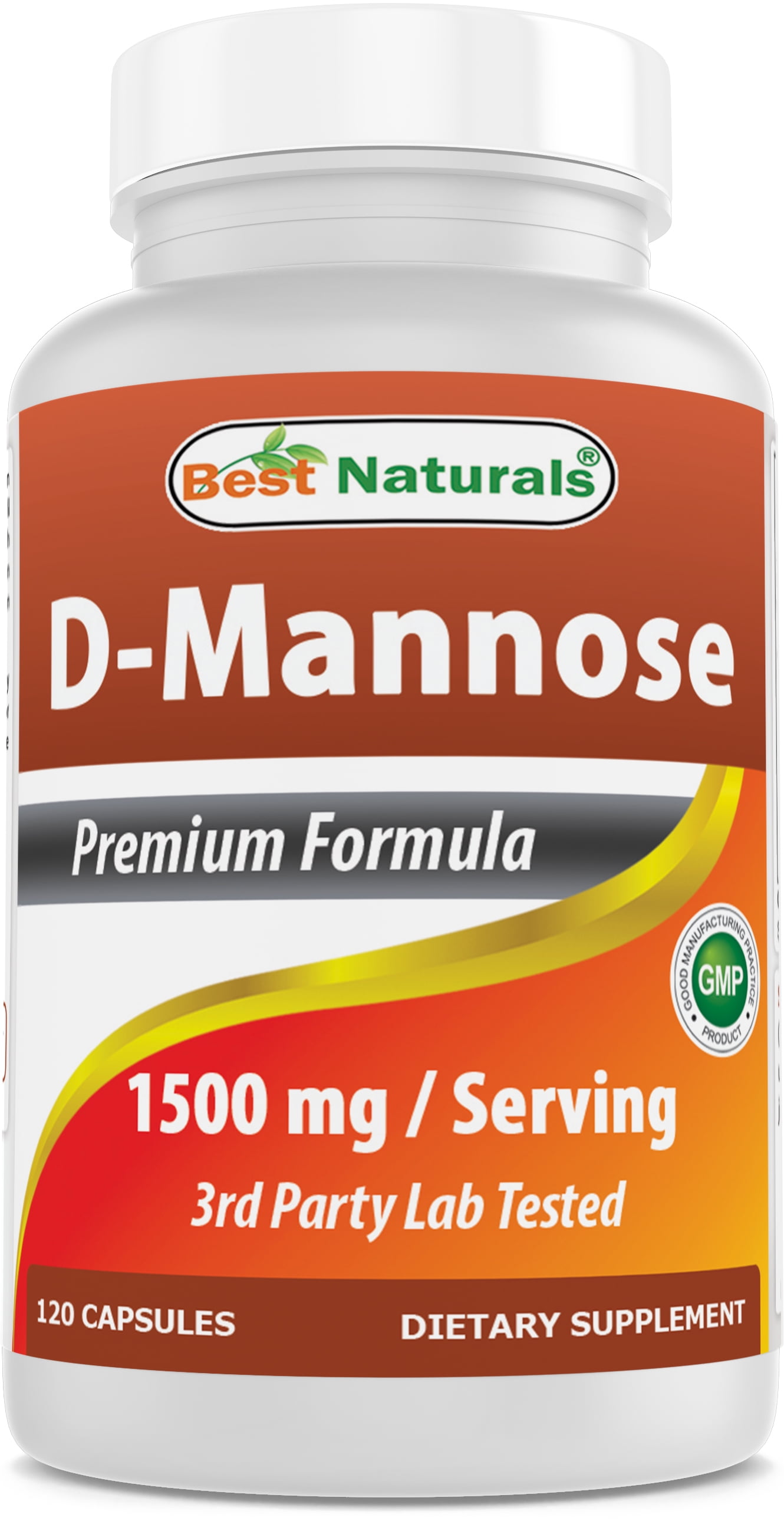 Best Naturals D-Mannose Capsules - Urinary Tract Cleanse Supplement 1500mg/Serving - 120 Count