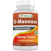Best Naturals D-Mannose Capsules - Urinary Tract Cleanse Supplement 1500mg/Serving - 120 Count
