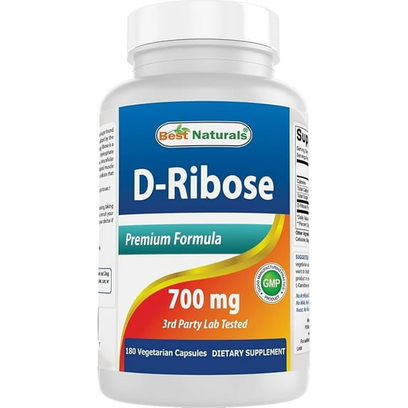 Best Naturals D Ribose 700 mg 180 Vegetarian Capsules