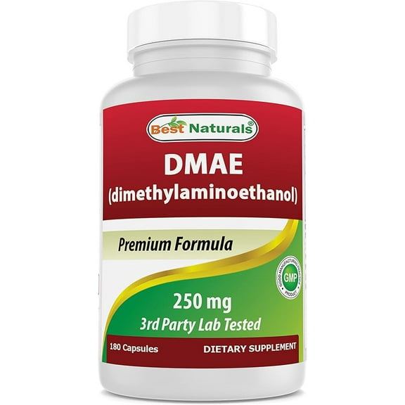 Best Naturals DMAE Supplement 250 mg 180 Capsules | Dimethylaminoethanol Bitartrate