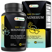 Best Naturals Day-to-Day Magnesium Supplement 400 mg 90 Veg Capsules - Made with Vitamin D3, Ashwagandha Root Extract, Spinach & BioPerine