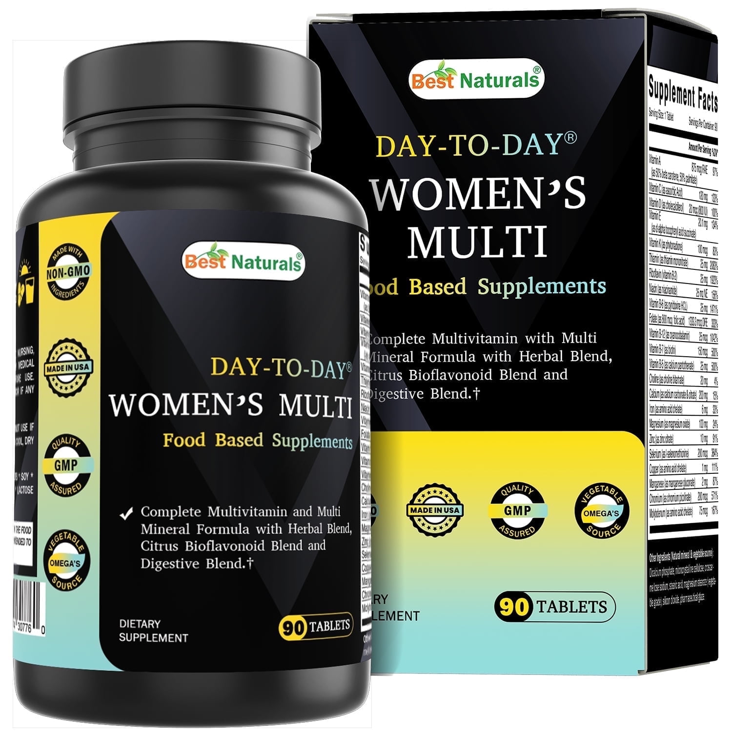 Best Naturals Day-to-Day Women's Multivitamin and Multimineral Formula with Herbal Blend, Citrus Bioflavonoid Blend and Digestive Blend 90 Tablets