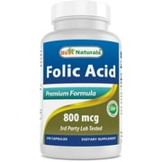 Best Naturals Folic Acid 800 mcg 240 Capsules