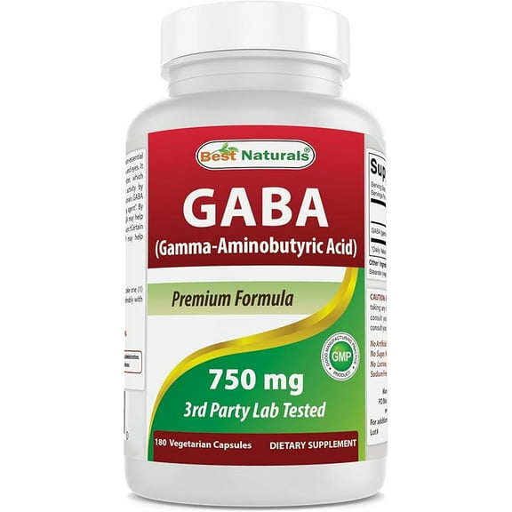 Best Naturals GABA 750 mg 180 Vegetarian Capsules