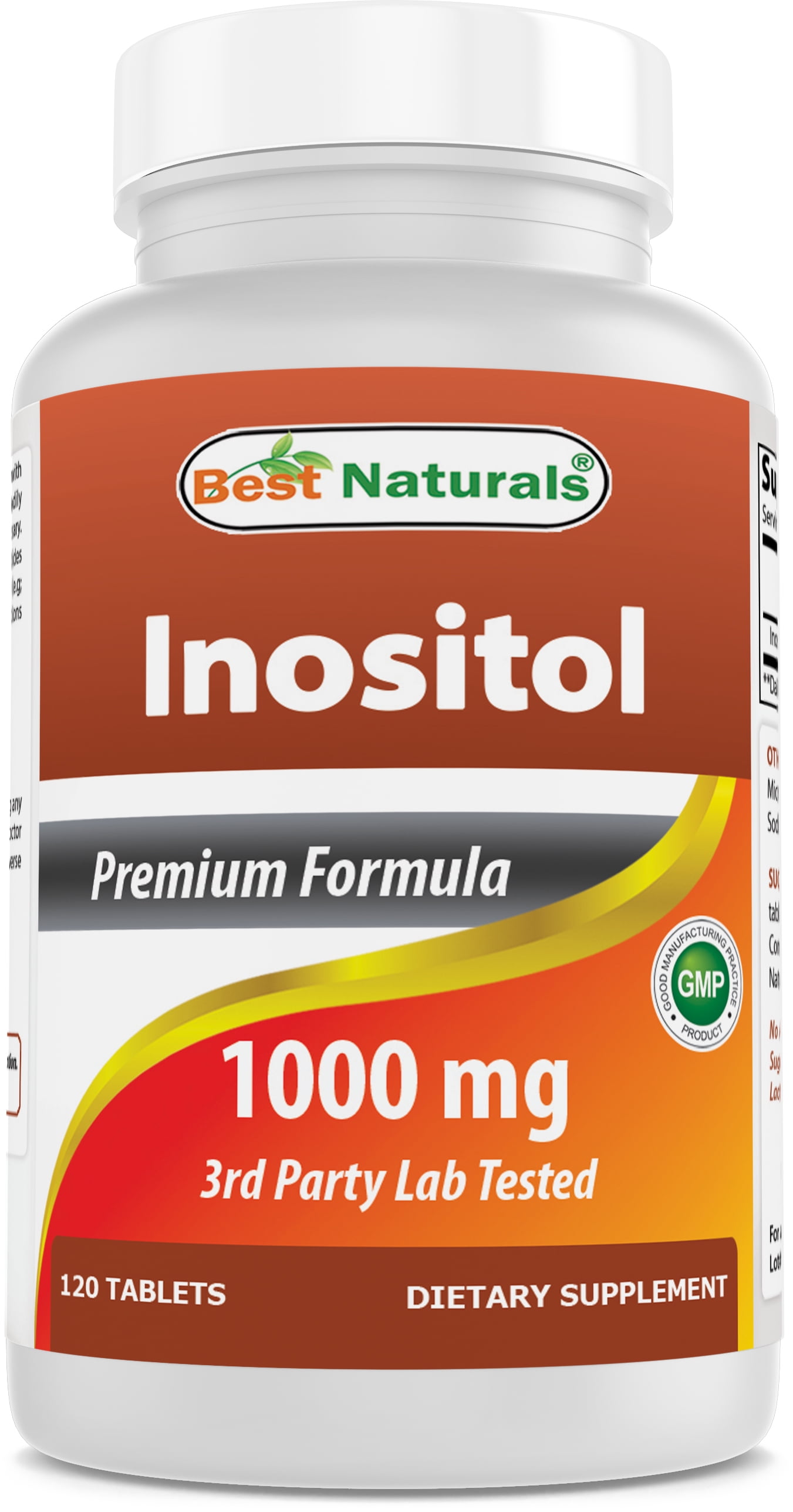 Los mejores naturales Inositol 1000mg 120 tabletas