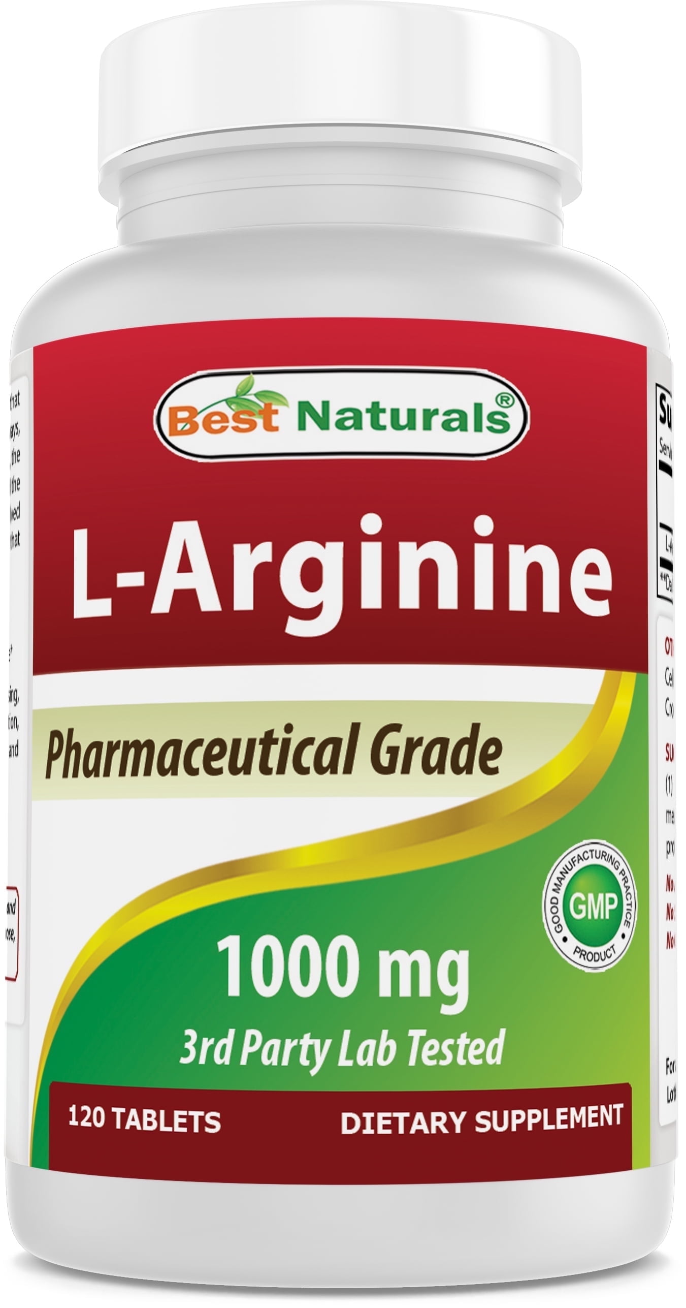 Best Naturals L-Arginine 1000 mg 120 Tablets - Immunity Supplements, Energy & Endurance