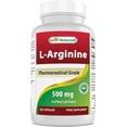 thumbnail image 1 of Best Naturals L-Arginine 500mg 250 Capsules - Pharmaceutical Grade L Arginine supplement promotes nitric oxide synthesis, 1 of 8