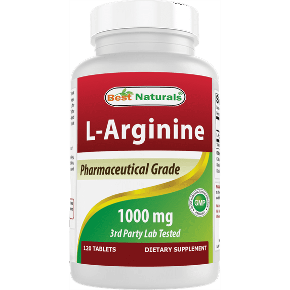 Best Naturals L-Arginine Tablets, 1000mg, No Artificial Colors, 120 Count