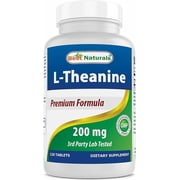 Best Naturals L-Theanine 200mg 120 Count | 400mg per 2 Tablets