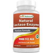 Best Naturals Lactase Enzyme 9000 FCC ALU 180 Tablets, Fast Acting Relief