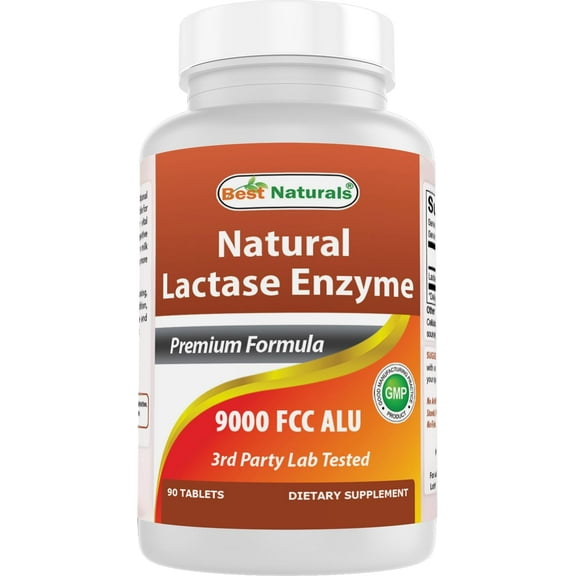 Best Naturals Lactase Enzyme 9000 FCC ALU 90 Tablets | Lactose Intolerance Relief Tablets