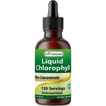 Best Naturals Liquid Chlorophyll Drops 50mg, 120 Servings, 2 fl oz - Supports Energizing, Alkalization, Oxygenation
