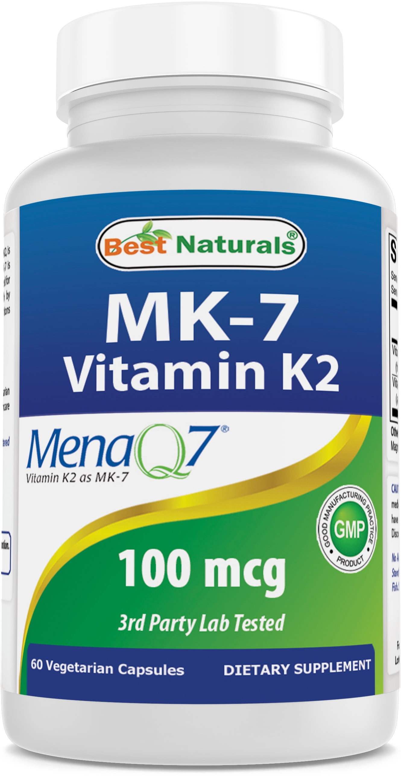 Best Naturals MK-7 Vitamin K2 100 mcg 60 Vegetarian Capsules