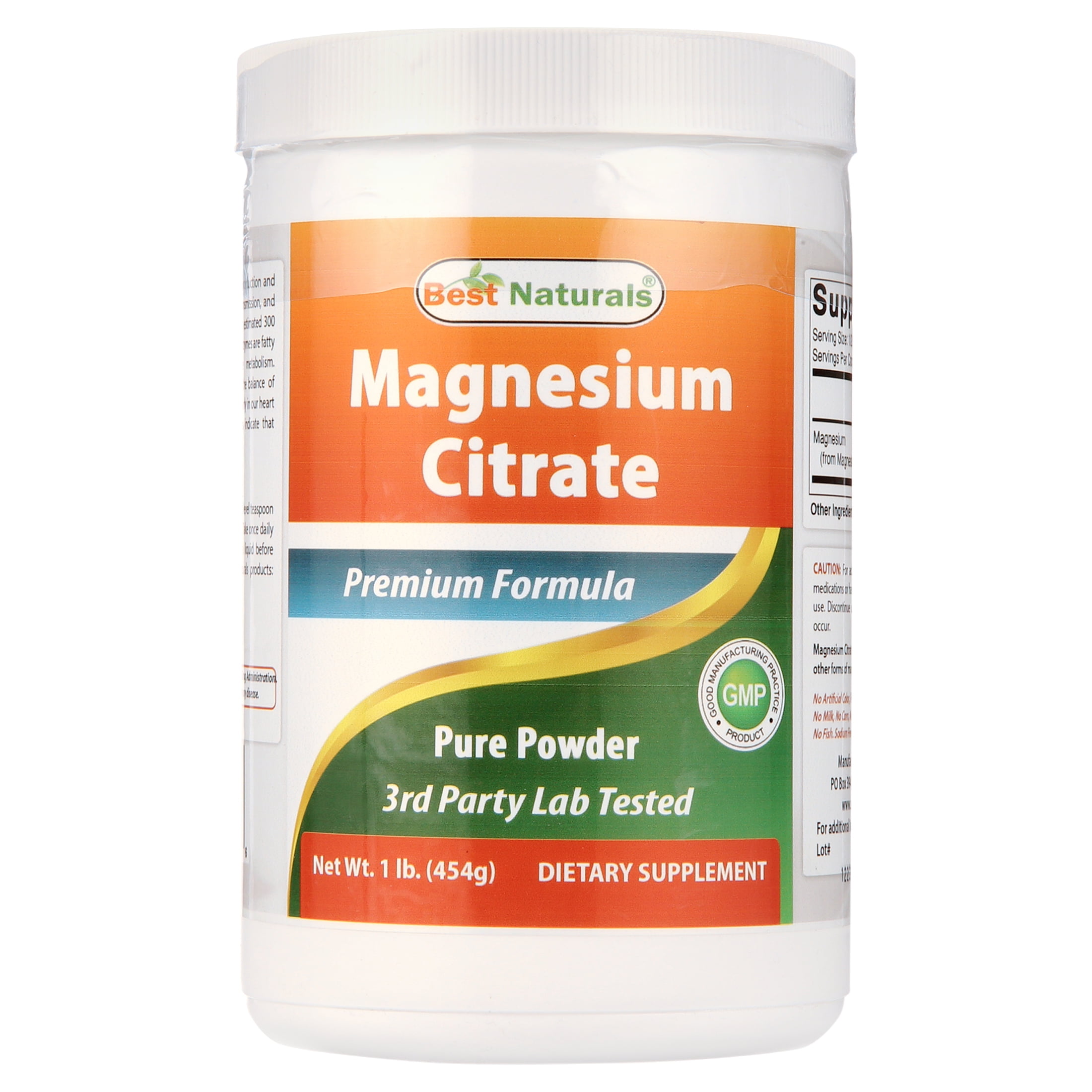 Best Naturals Magnesium Citrate 1 Lb 454g Pure Powder