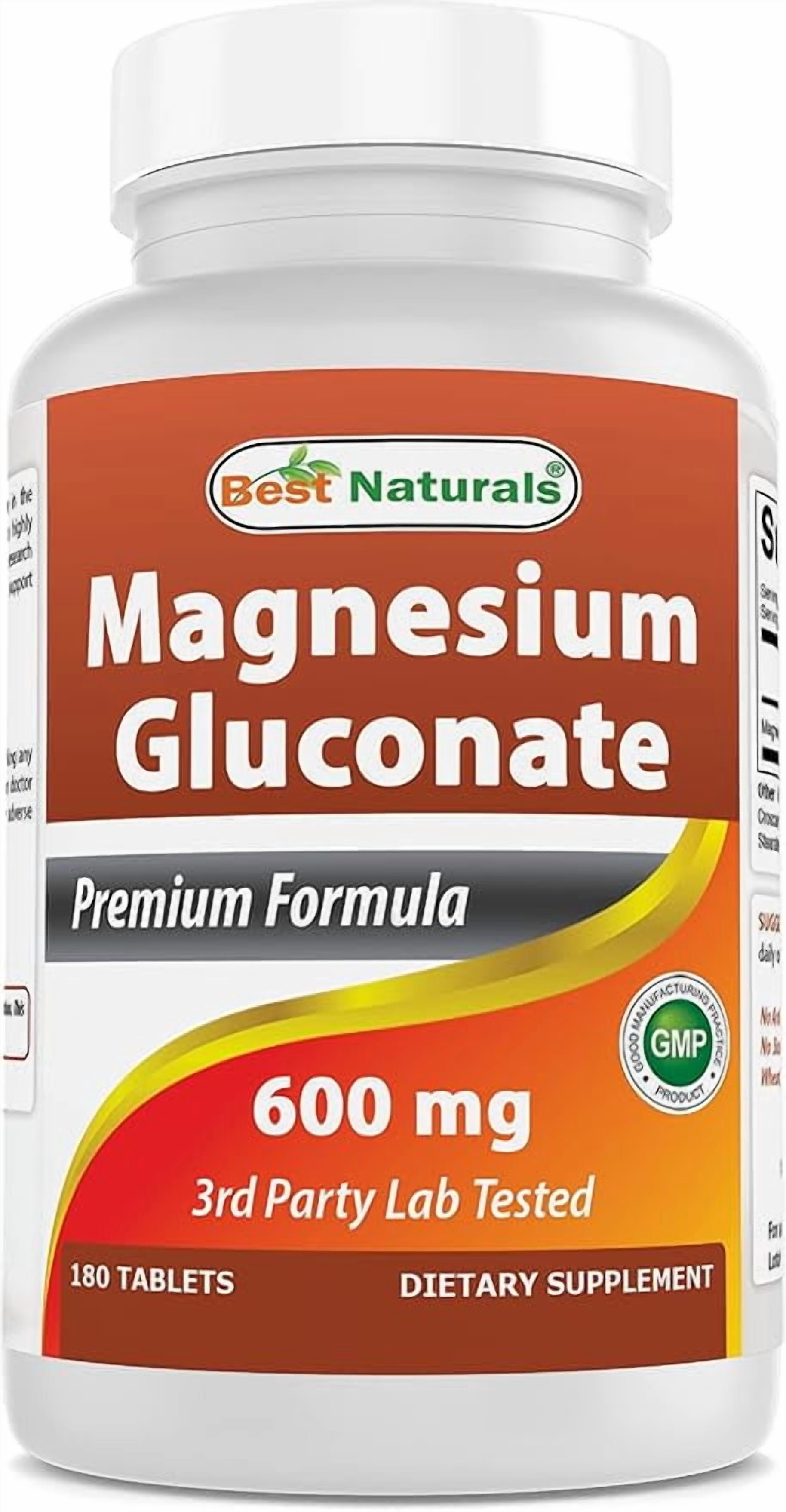Best Naturals Magnesium Gluconate 600 mg 180 Tablets