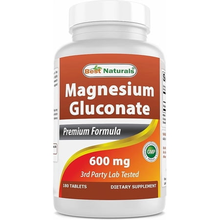 Best Naturals Magnesium Gluconate 600 mg 180 Tablets
