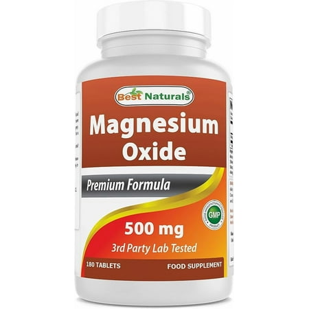 Best Naturals Magnesium Oxide Mineral Supplement, 500 mg, 180 Tablets