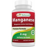 Best Naturals Manganese Manganese Amino Acid Chelate 8 mg- 250 Tablets