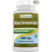 Best Naturals Niacinamide 500 mg Tablets, Non-Flushing Vitamin B3, Immune Support, 240 Count, Vegetarian