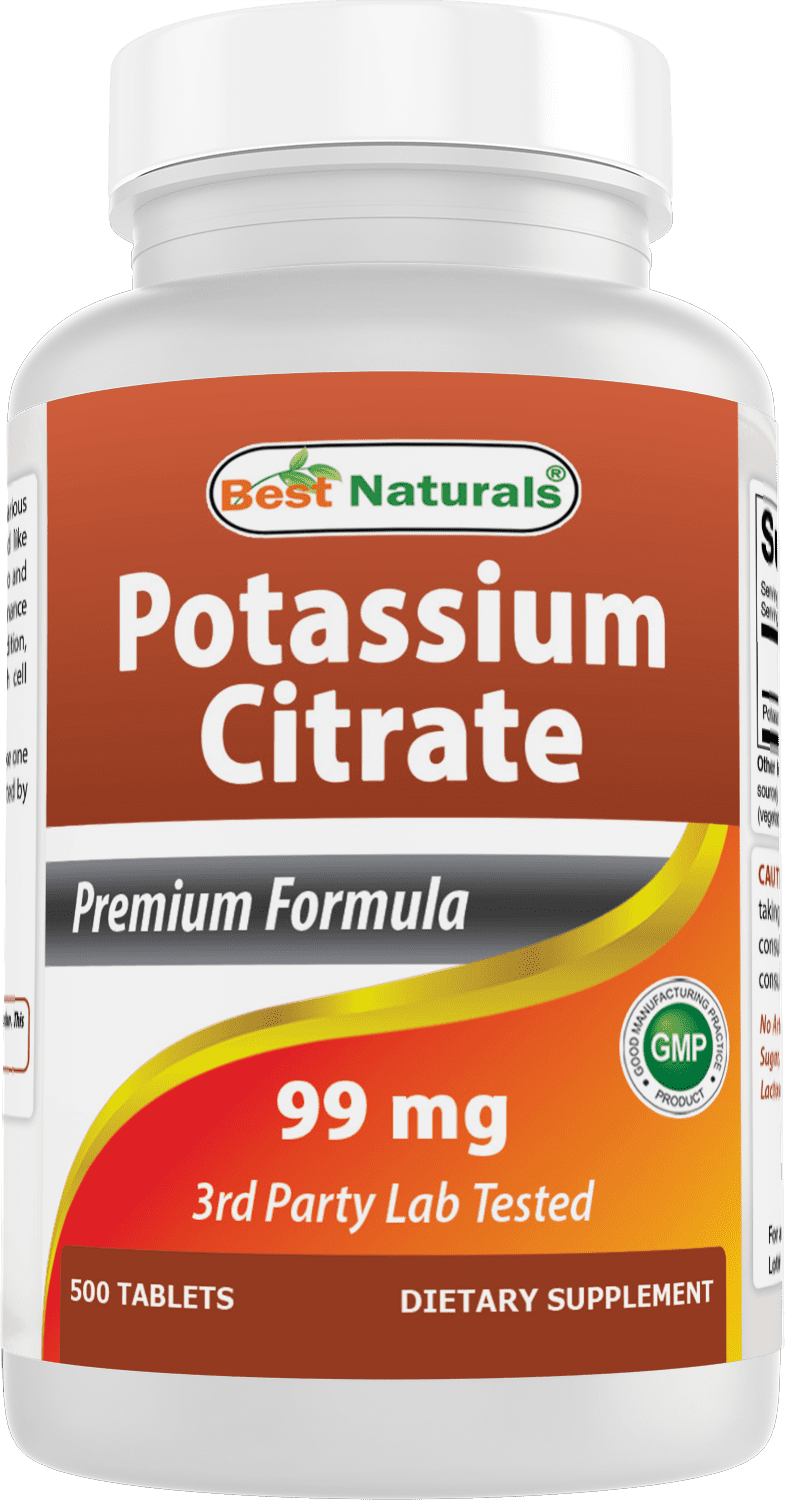 Best Naturals Potassium Citrate 99mg 500 Tablets - 3rd Party Lab Tested