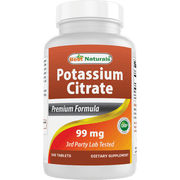 Best Naturals Potassium Citrate 99mg 500 Tablets - 3rd Party Lab Tested