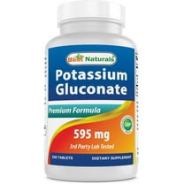 Best Naturals Potassium Gluconate Supplement 595 mg 250 Tablets