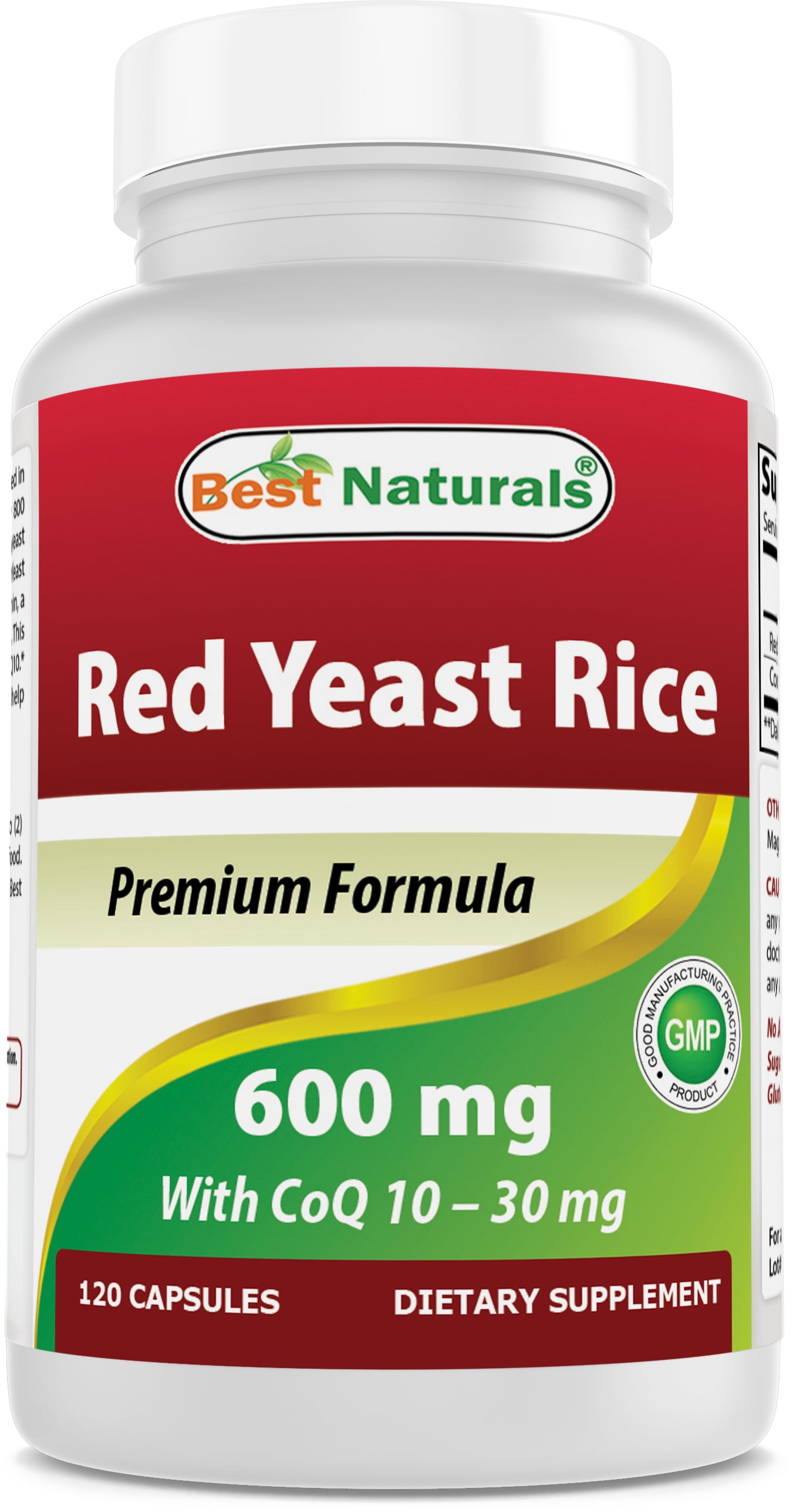 Best Naturals Red Yeast Rice with CoQ10 600 mg 120 Capsules