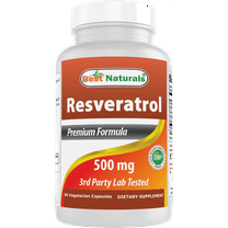Best Naturals Resveratrol 500 mg 60 Vegetarian Capsules