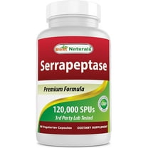 Best Naturals Serrapeptase 120000 SPUs 90 Vegetarain Capsules - Supports Sinus Health