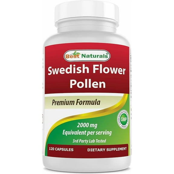 Best Naturals Swedish Flower Pollen 2000 mg Equivalent Per Serving- 120 Capsules