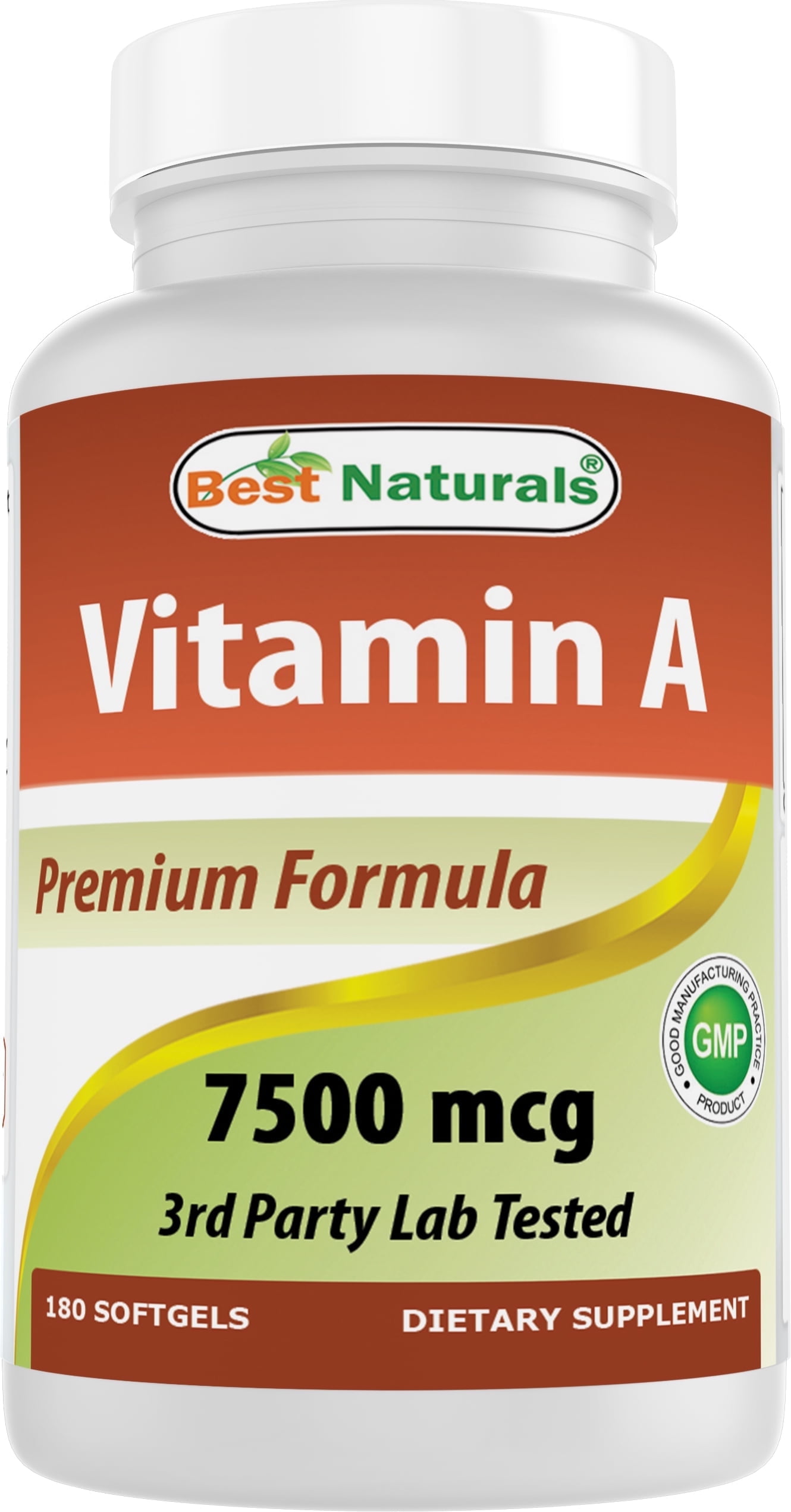 Best Naturals Vitamin A 7500mcg 180 Softgels for Healthy Vision and Immune System