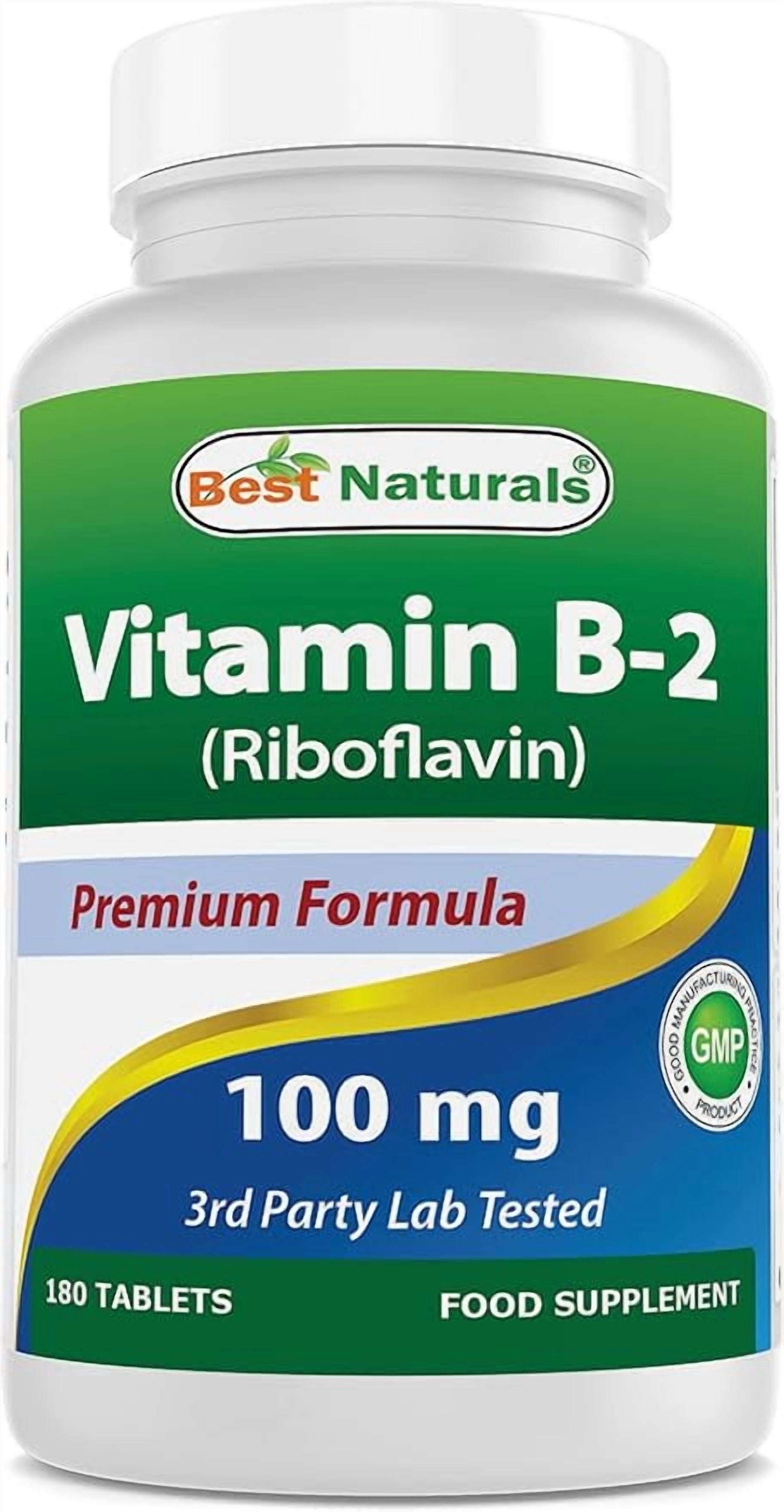 Best Naturals Vitamin B2 Riboflavin 100 mg 180 Tablets