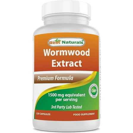 Best Naturals Wormwood Extract 1500 mg Equaivalent Per Serving-120 Capsules. Gluten Free, Non-GMO