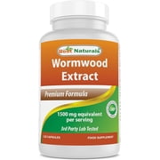 Best Naturals Wormwood Extract 1500 mg Equaivalent Per Serving-120 Capsules. Gluten Free, Non-GMO