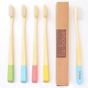 laboos Best Nature Manual Color Bamboo Toothbrush ، فرشاة الأسنان Bristle المدمجة الناعمة الجديدة ، أفضل فرشاة الأسنان القابلة للتحلل الحيوي لالتهاب اللثة والأسنان الحساسة. 4 أجهزة كمبيوتر