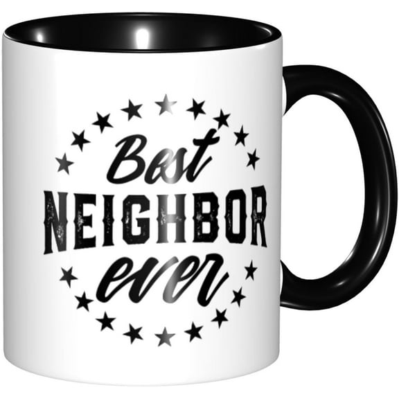 Best Neighbor Ever Farewell Gifts for Neighbors Moving Away Housewarming Goodbye Welcome Appreciation New Neighborhood Novelty Drinkware Ceramic Mug 11oz Black Handle