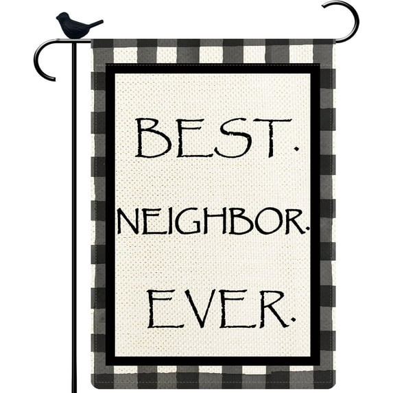 Best Neighbor Ever Garden Flag Funny Garden Flag 12.5x18 Love Your Neighbor Holiday Yard Decorations Double Sided Burlap Outdoor Decorative Flags for Home House Yard Lawn Patio
