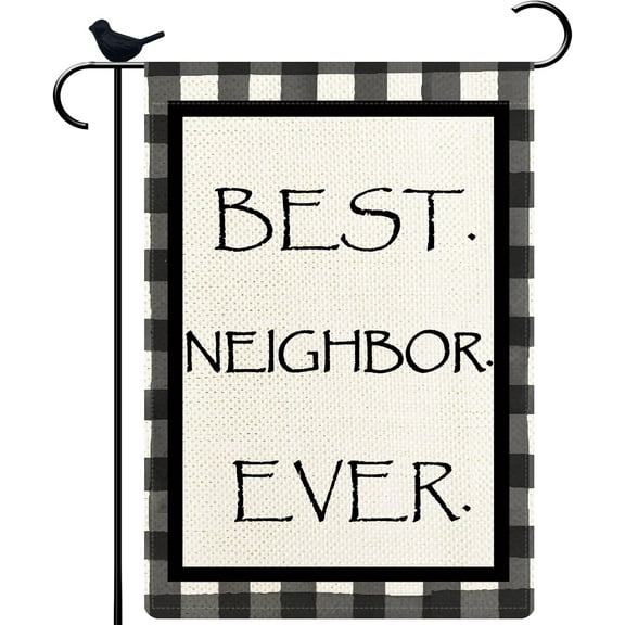 Best Neighbor Ever Garden Flag Funny Garden Flag 12.5x18 Love Your Neighbor Holiday Yard Decorations Double Sided Burlap Outdoor Decorative Flags for Home House Yard Lawn Patio