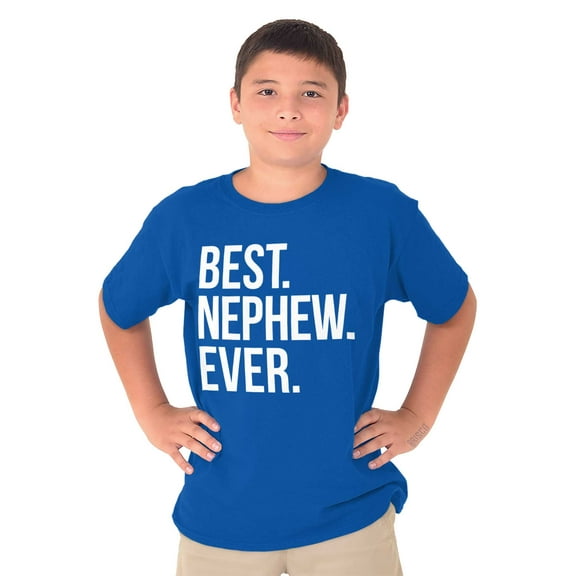 Best Nephew Ever Family Aunt Uncle Boys Kids T Shirt Tees Tops Teen Brisco Brands S