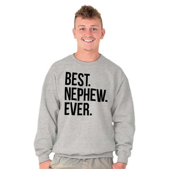 Best Nephew Ever Family Aunt Uncle Men's Big & Tall Crewneck Sweatshirt Brisco Brands 3X