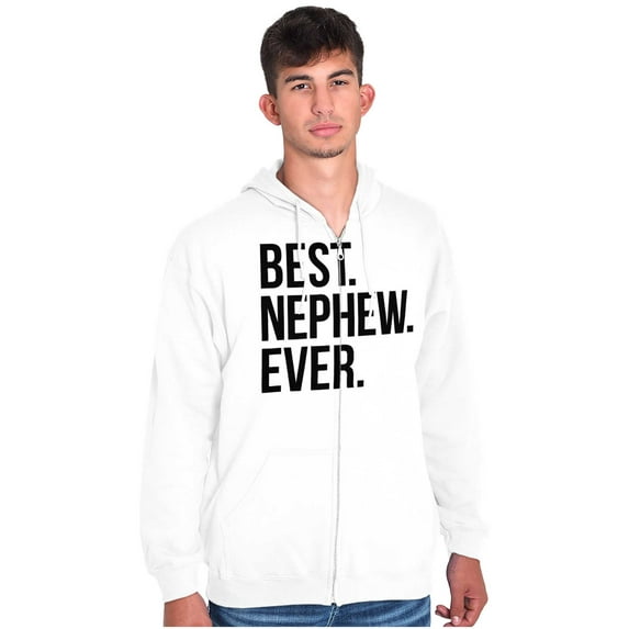 Best Nephew Ever Family Aunt Uncle Men's Big & Tall Graphic Zip Up Hoodie Brisco Brands 2X