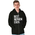 thumbnail image 1 of Best Nephew Ever Family Aunt Uncle Men's Big & Tall Graphic Zip Up Hoodie Brisco Brands 3X, 1 of 5
