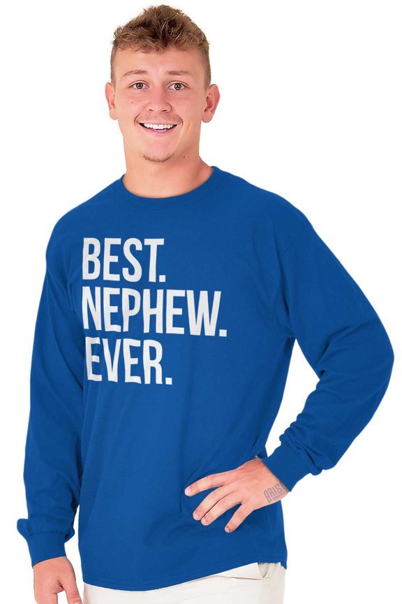 Best Nephew Ever Family Aunt Uncle Men's Long Sleeve Tee T Shirt Brisco Brands S