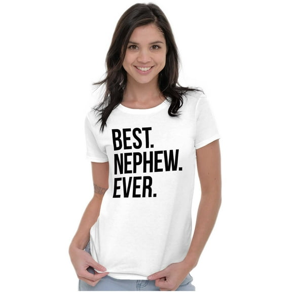 Best Nephew Ever Family Aunt Uncle Womens Slim Fit Graphic Tee Brisco Brands L