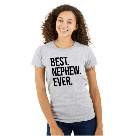Best Nephew Ever Family Aunt Uncle Womens Slim Fit Graphic Tee Brisco Brands S