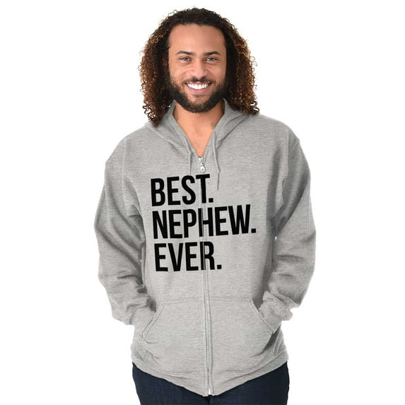 Best Nephew Ever Family Aunt Uncle Zip Hoodie Sweatshirt Men Brisco Brands S