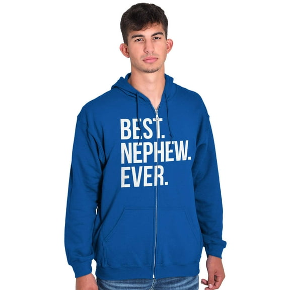 Best Nephew Ever Family Aunt Uncle Zip Hoodie Sweatshirt Men Brisco Brands X