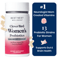 thumbnail image 1 of Best Nest Wellness Clever Bird Women's Probiotics, 50 Billion CFU Once Daily, Immune Support, 30 Ct, 1 of 5