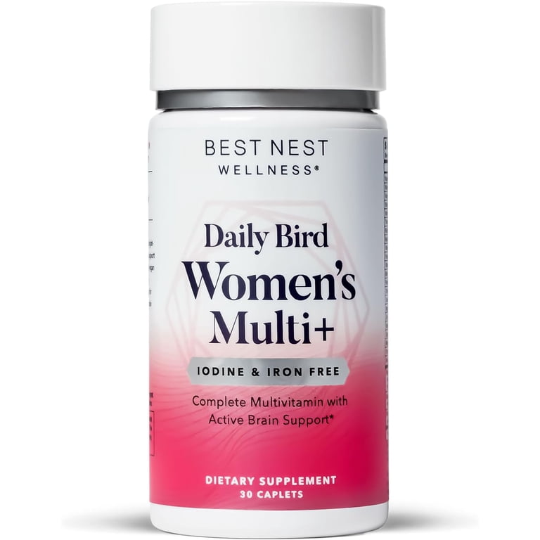 Best Nest Wellness Women's Multivitamin with B12, Iodine & Iron Free  Organic Blend, Vegan, Once Daily Methylated Vitamins, 50 Women  Multivitamin, 30Ct